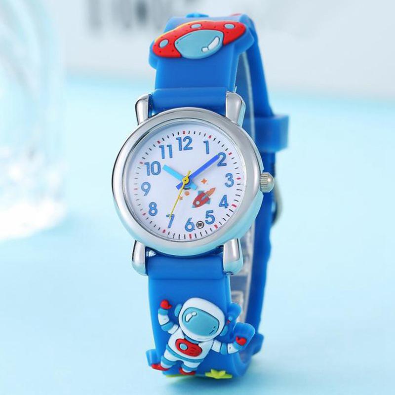 3D Cartoon Astronaut Quartz Watch for Kids - Casual, Fun Design for Boys & Girls