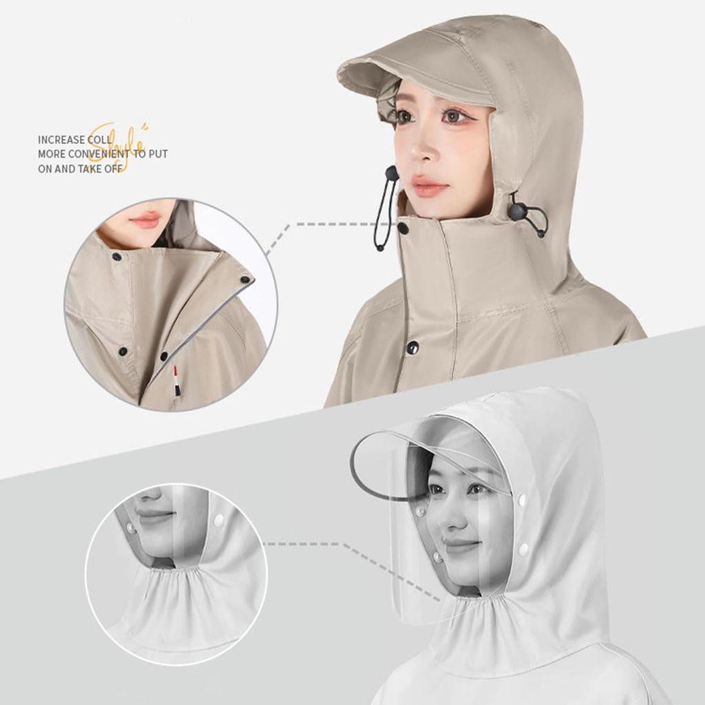 Long Rain Poncho for with Storage Perfect for the Rainy Backpack and Stylish for Commuting Moli&Hani Women's Raincoat, Cycling, Bag, Season, Unisex,