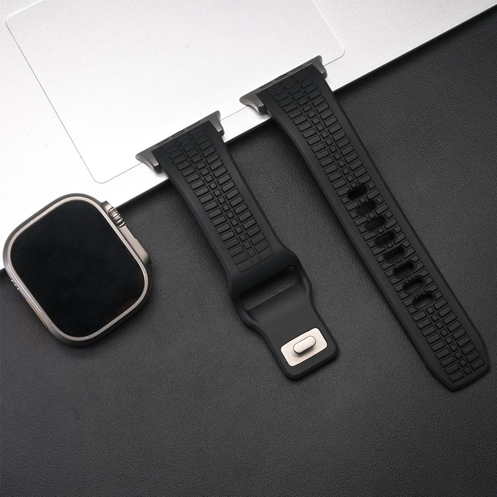 Ultra Silicone Band for Apple Watch Ultra 3 2 Series 11 10 9 8 7 Se 6 Man Sports Strap for Iwatch 49mm 46mm 44mm 45mm Adjustable