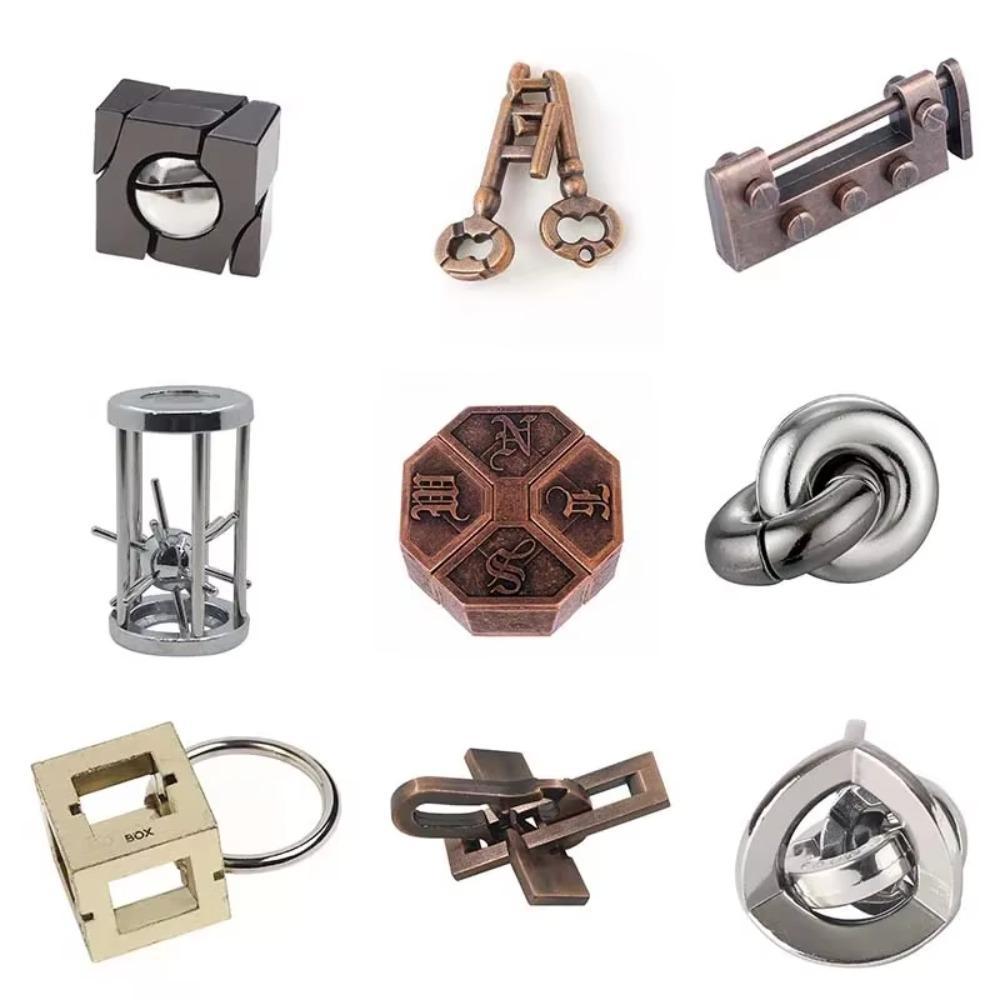Unraveling Puzzle Toys No1-36 Alloy Ball Classic IQ Metal Brain Teaser Magic Puzzles Game Toys for Children Adults Funny Gifts