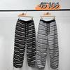 Women's Korean Style High Waist Fleece Lined Striped Sweatpants, Plus Size, Cuffed, Winter Casual.