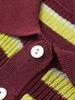 Spring 2025 Women's Striped Polo Collar Short Sleeve Top - European & American Style Fashion.