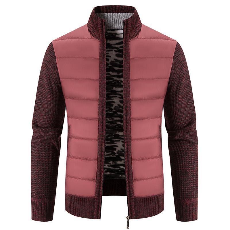 Autumn and Winter Men's Sweaters Knitwear Jacket Fashion Stitching Stand-up Collar Padded Jacket Men's Padded Jacket