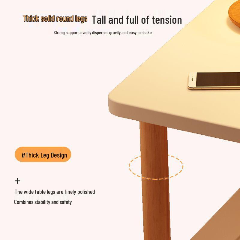 Compact Bedside and Coffee Table with Storage Shelf for Small Spaces