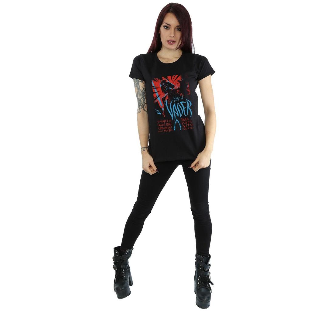 Star Wars Womens/Ladies Darth Vader Rock Poster Cotton T-Shirt
