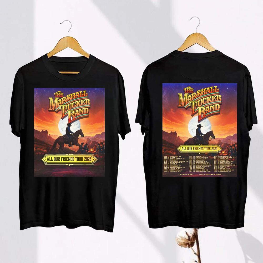 Футболка унисекс The Marshall Tucker Band All Our Friends Tour 2-сторонняя, полноразмерная, S-5XL M