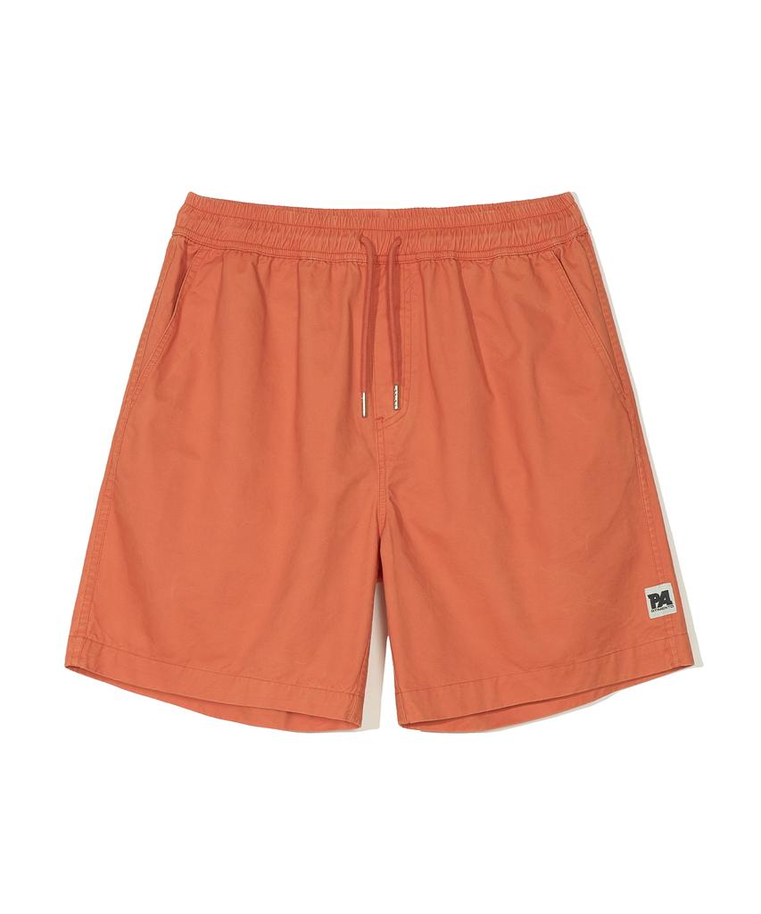 PARTIMENTO Pa Washed Cotton Shorts Orange
