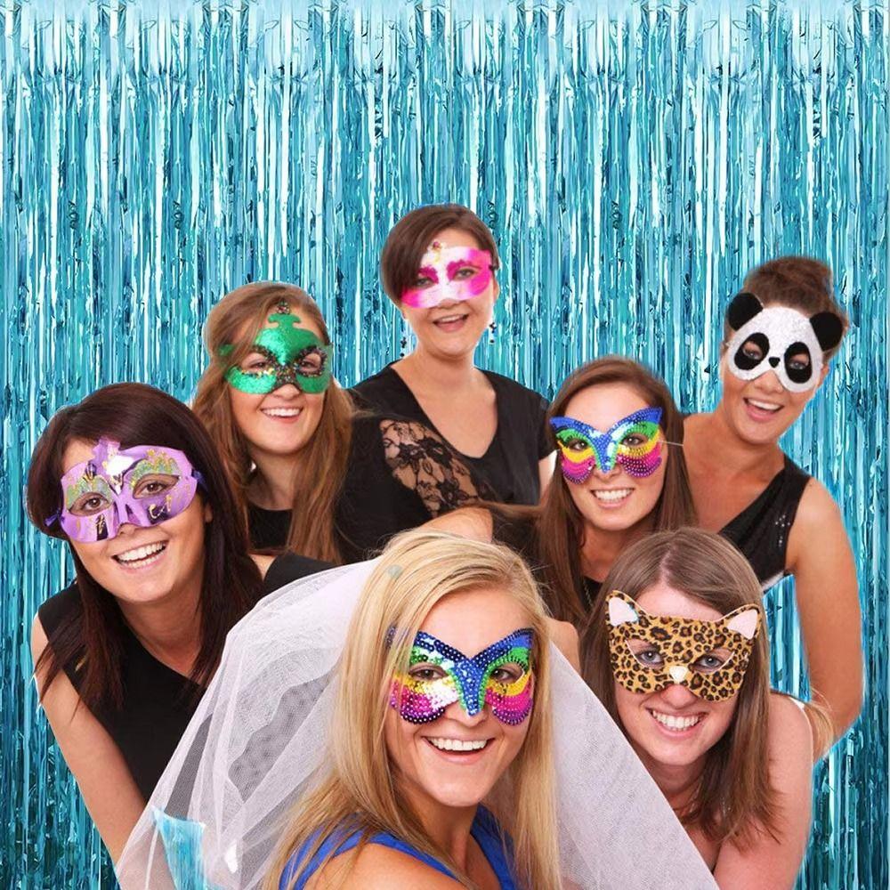 Glitter Streamers Tinsel Curtain Colorful Fringe Backdrop Curtain Birthday Party