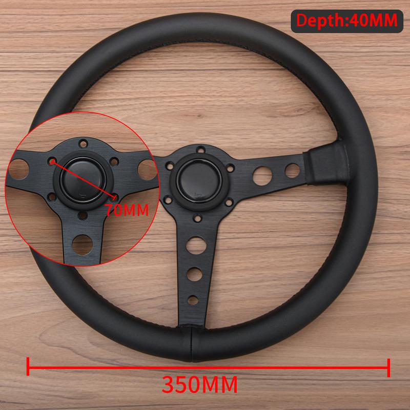 14Inch JDM Prototipo Black Edition Suede Leather Steering Wheel Sim Racing Sport Steering Wheel Auto Accessories