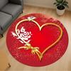 1pc Heart Love Round Chair Mat Area Rug - Non-Slip, Floor Mat for Office, Bedroom, and Indoor Decor C1125213