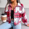 Autumn and Winter Plaid Lantern Long Sleeve Tweed Jacket