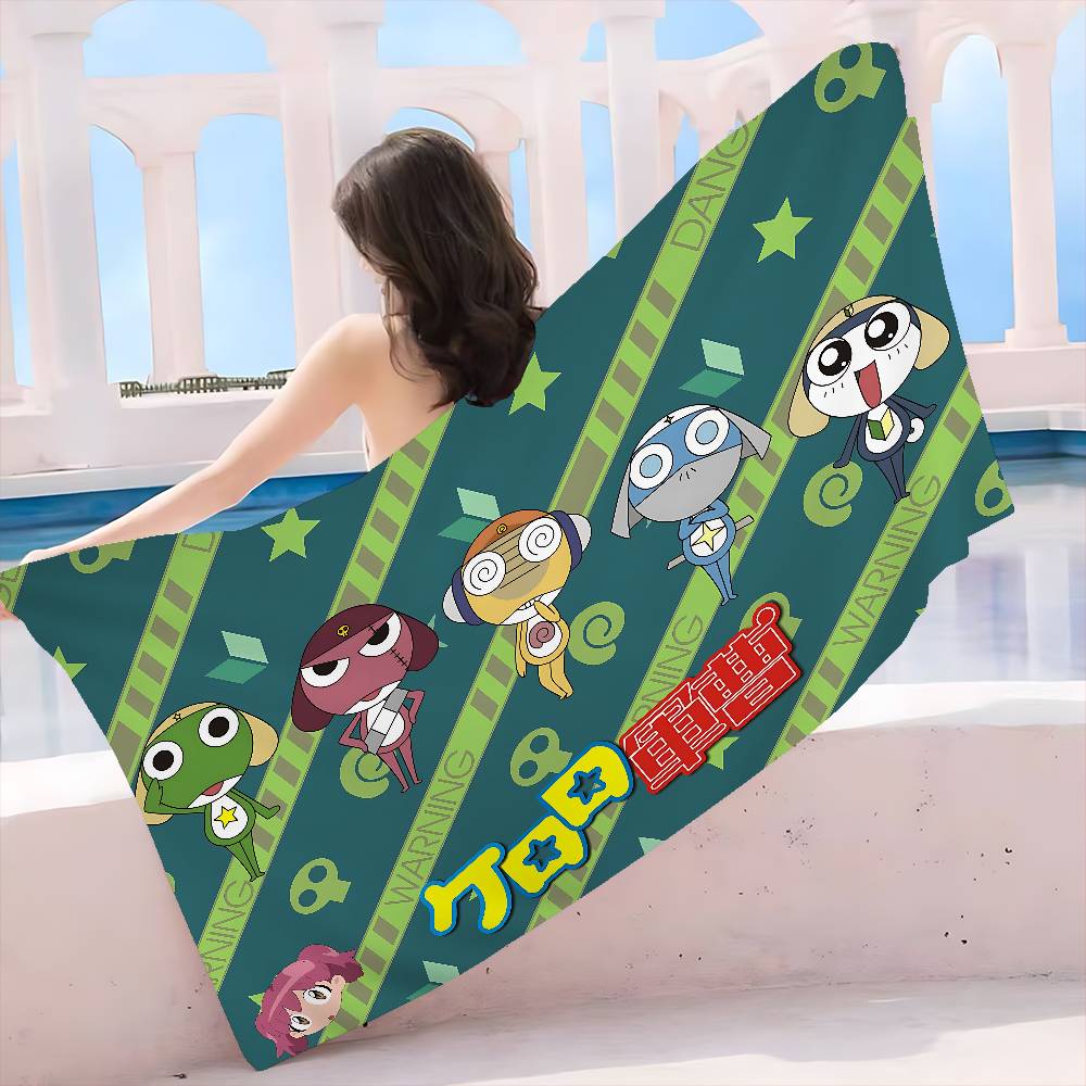 Cartoon Funny K-Keroros Gunsou Frog Microfiber Beach Towel Absorbent Quick dry Soft Yoga Swimming Resort Mountain Climbing Towel