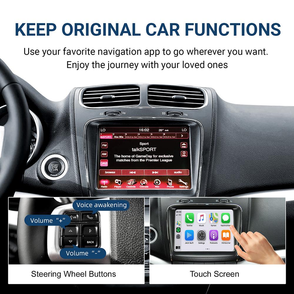 Wireless CarPlay For Fiat Freemont 2013-2018 With Rear Camera