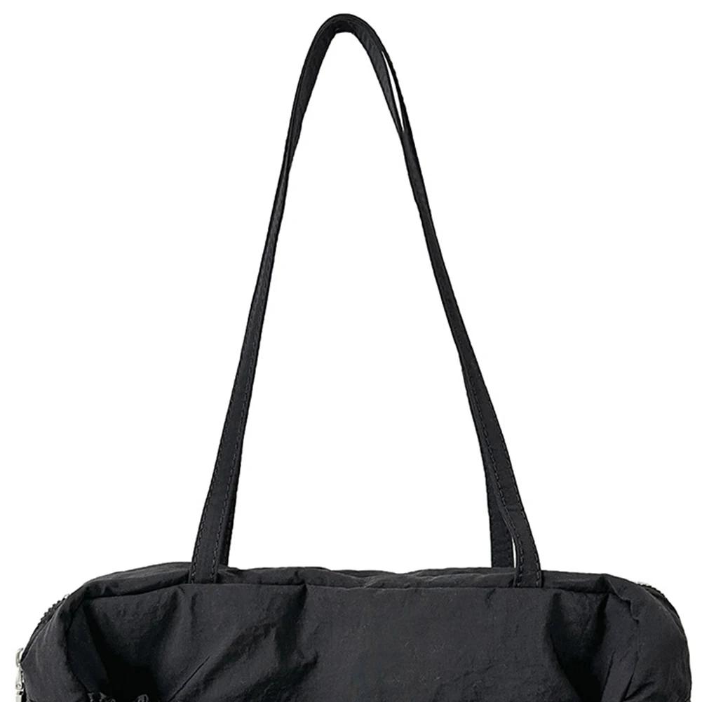 Women Pleated Shoulder Bag Multipurpose Drawstring Armpit Bag Casual Large Capacity Lightweight Slouchy Travel Bag