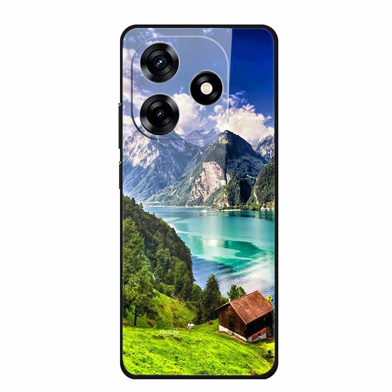Glass Back Cover For Honor X5c Plus Case Coque Hard Tempered Glass Case For Honor Play 10A X5c Plus Phone Case Cover Soft Bumper