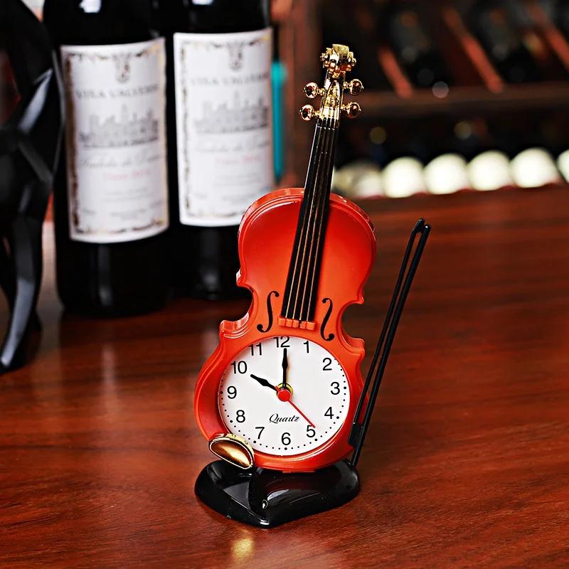 Violin Students Use Alarm Clock Creative Fashion Simple European Style Children's Cute Cartoon Bedside Retro Ornament Decoration