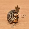 Brass Hedgehog Sculpture Miniature Animal Figurine Antique Metal Ornament Lucky Fengshuis Statue Desktop Decors Gift