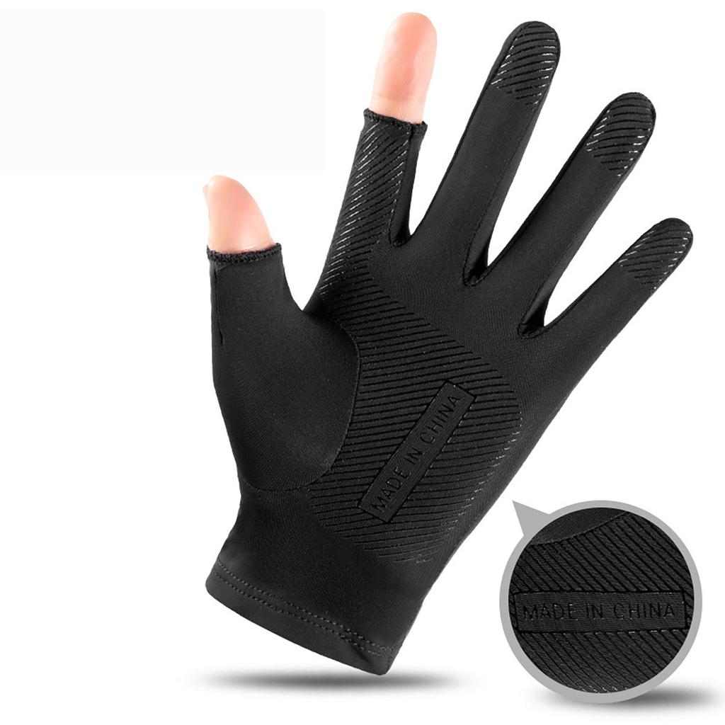 Halvfinger Cykelhandskar i Issilke för Män och Kvinnor Utomhussporter Fitness Körning Fiske Högelastiska Bekväma