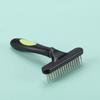 Pet Dog Cat Grooming Rake Dematting Brush Shedding Comb with Two Rows Needles Gently Remove Loose or Tangled Hair from Undercoat