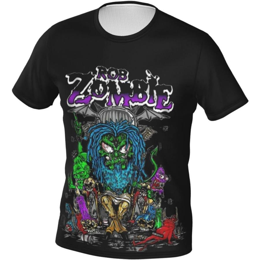 BSlocator Rob Zombie Mens Tech Short-Sleeve Crewneck Gym T-Shirts Tech Stretch XXXXXL разноцветный