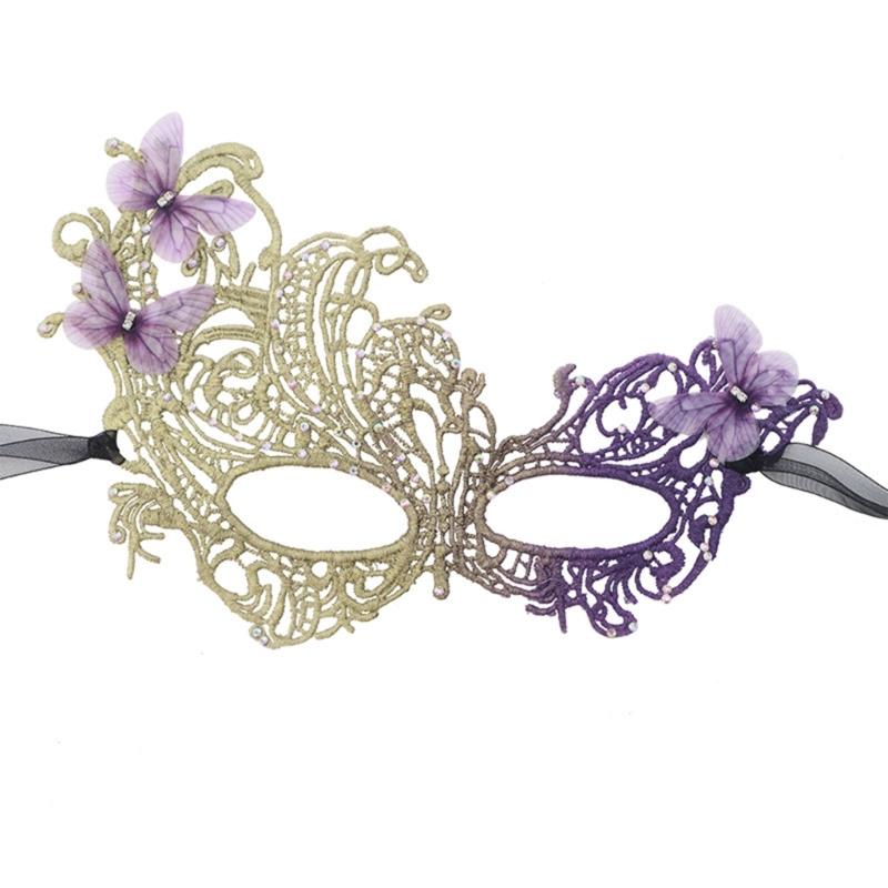 Half Face Lace Mask Masquerades Mask Eye Mask With Gradient Design Perfect For Halloweens And Cosplays