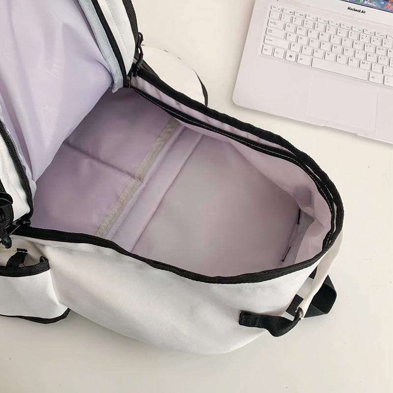 Female Solid Color Schoolbag Male Senior High School Student Backpack