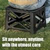 Portable Folding Toilet with Lid Outdoor Camp Toilet 100kg Weight Capacity Multifunctional Outdoor Toilet Seat for Emergencies