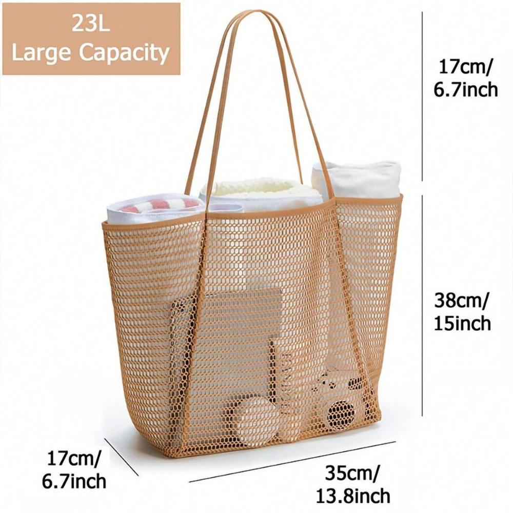 Beach Bag Large Capacity Toy Mesh Swimming Bag Multifunctional Travel Shoulder Beach Bag Swimsuit Storage Bag