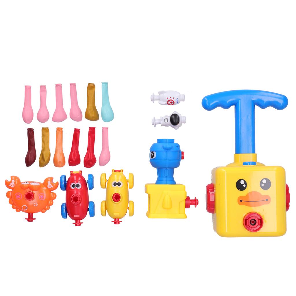 Inertia Air Power Balloon Car Balloon Launcher Tower Toy Educational Science Experiment ToyYellow