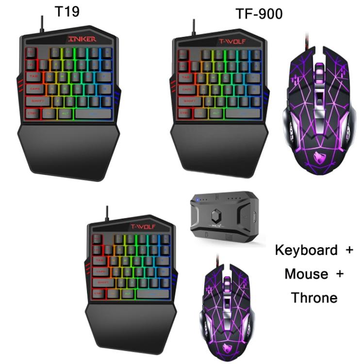 T-WOLF Mobiles Gaming Einhand-Tastatur, Spezifikation: Tastatur+Maus+Thron