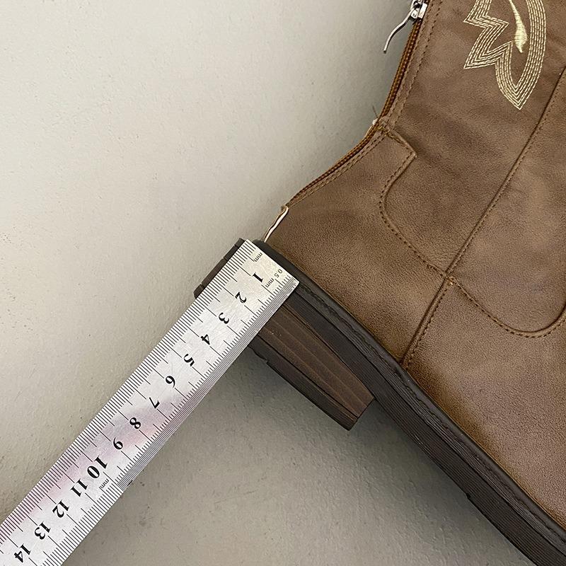 Brown Western Cowboy Boots Women's Long Boots New Spring and Summer Tall Knight Boots Travel But Knee Boots