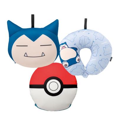 Pokemon Nackenkissen, das als Monsterball oder Snorlax Pokemon Pikachu Niedliches Lustiges Kissen Kissen Kinder Auto Kompakte Reiseartikel Reise