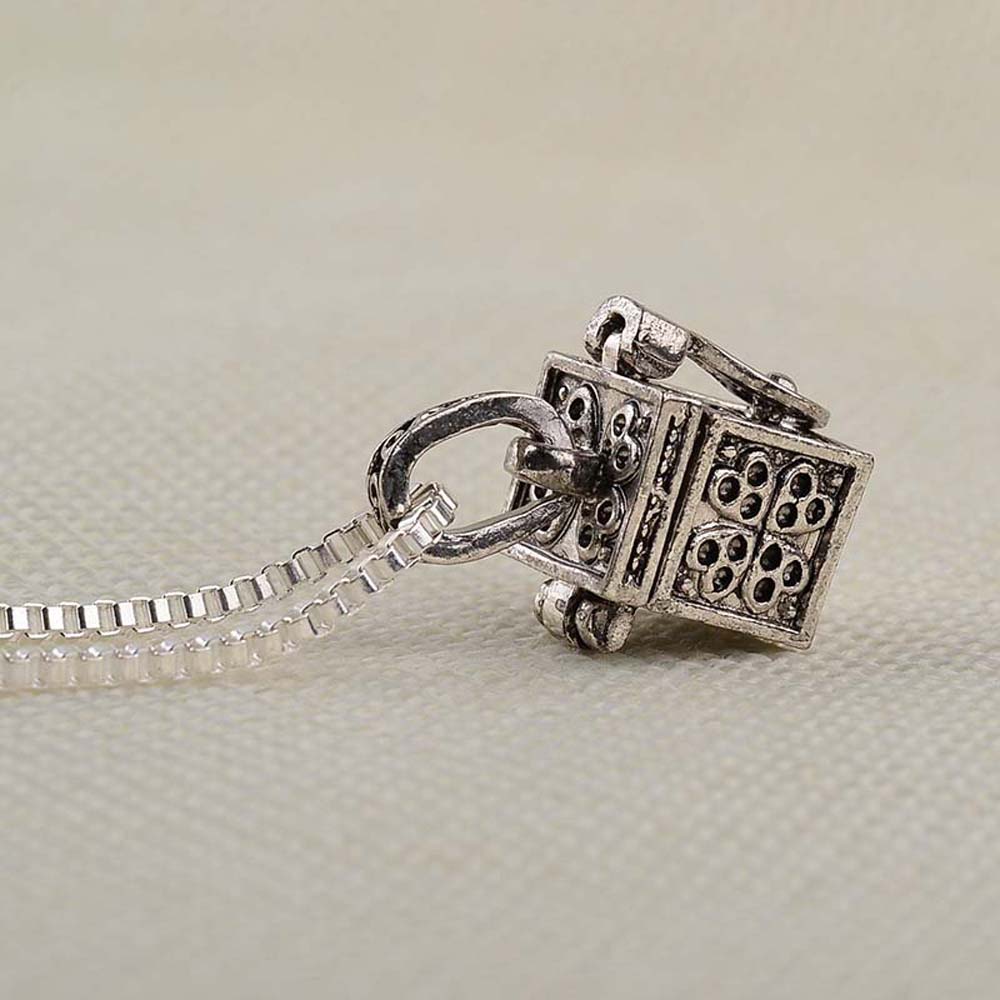 Keepsake Antique Silver Color Memorial Jewelry Vial Pendant Urn Necklace For Ashes Cremation