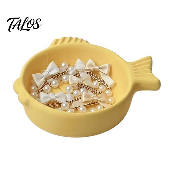 Pet Supplies for Small Cats Fish Shaped Cat Bowl, 3D Printed Slow Feeder Easy Clean Bowl Cute Plastic Food Dish Indoor Kittens
