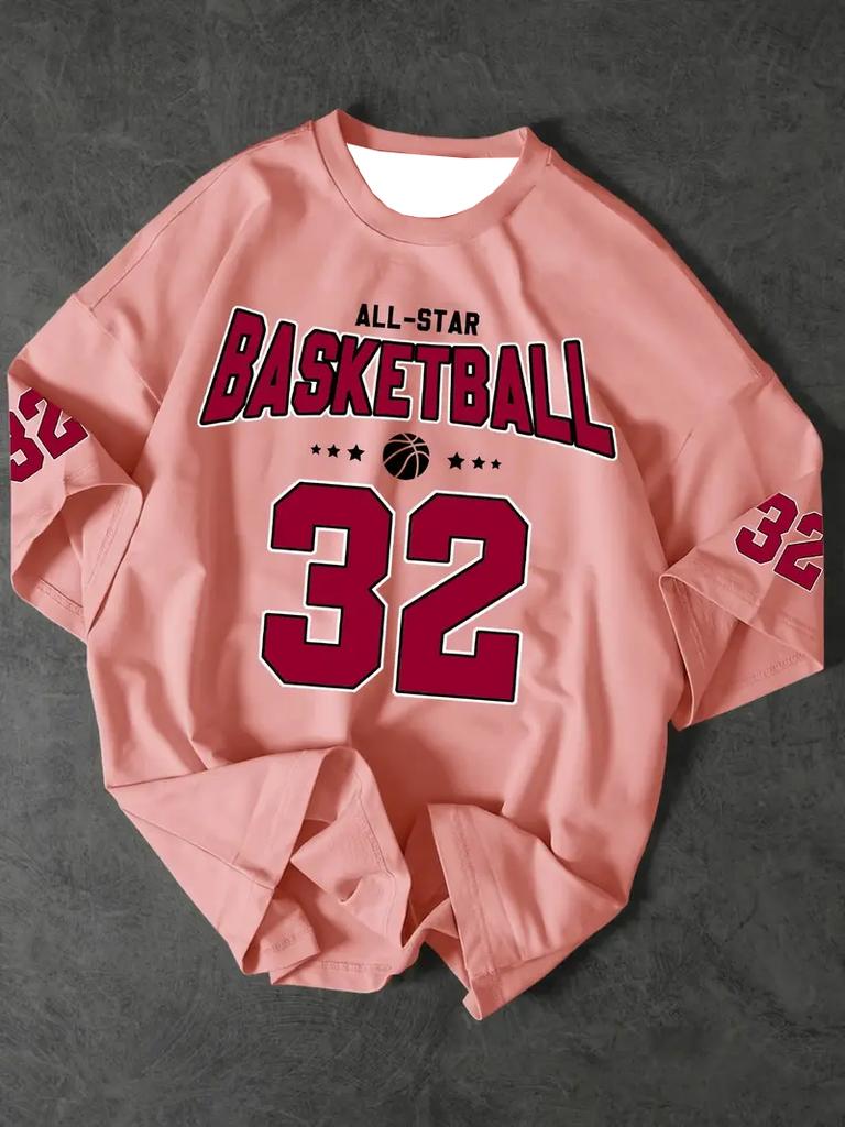 Men's Sports Jersey Basketball Graphic Short Sleeve T-Shirt Summer Graphic Tee Jerseys Plus Size Women's Sport T-Shirt Tops