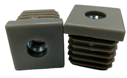 Insert plug with metal thread M8 25x25 20 PCS GRAY
