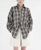 UMM Women'S Pocket Oversized Check Shirt 2 Colors
