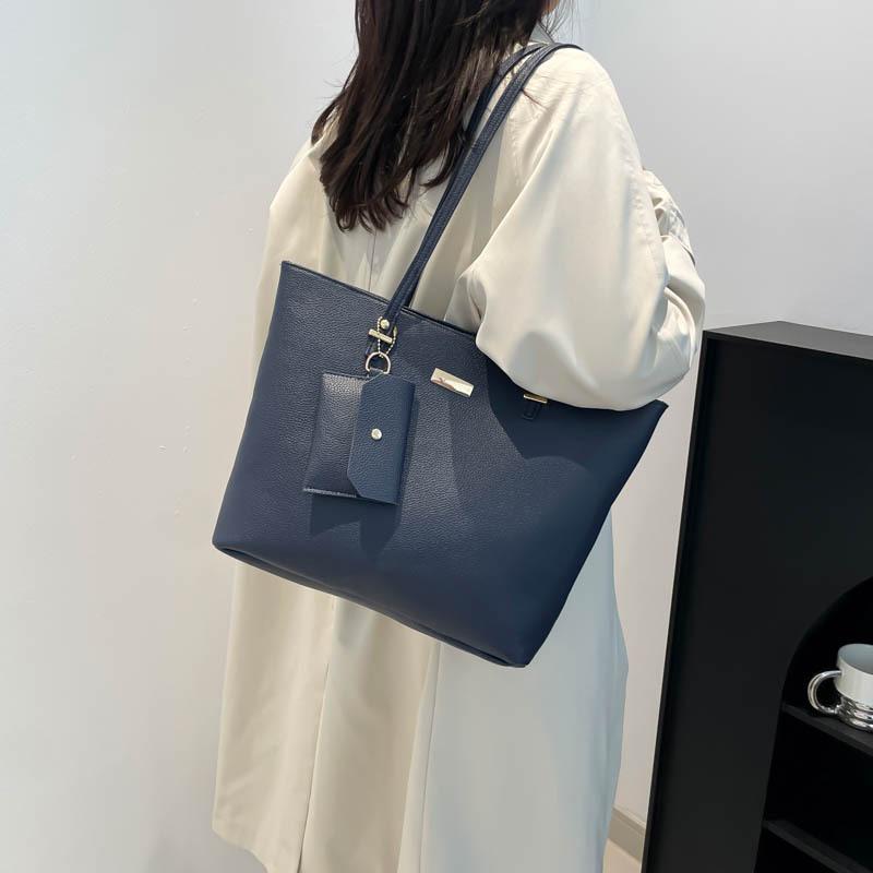 Simple Large-capacity Tote Bag, Fashionable Commuter Handbag, Textured Three-piece Shoulder Bag