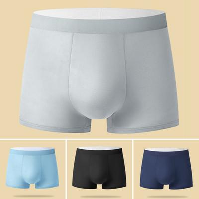 Uomo Boxer Intimo Elastico Vita Media Taglio Aderente Pantaloncini a U Convessa Slip Monocolore
