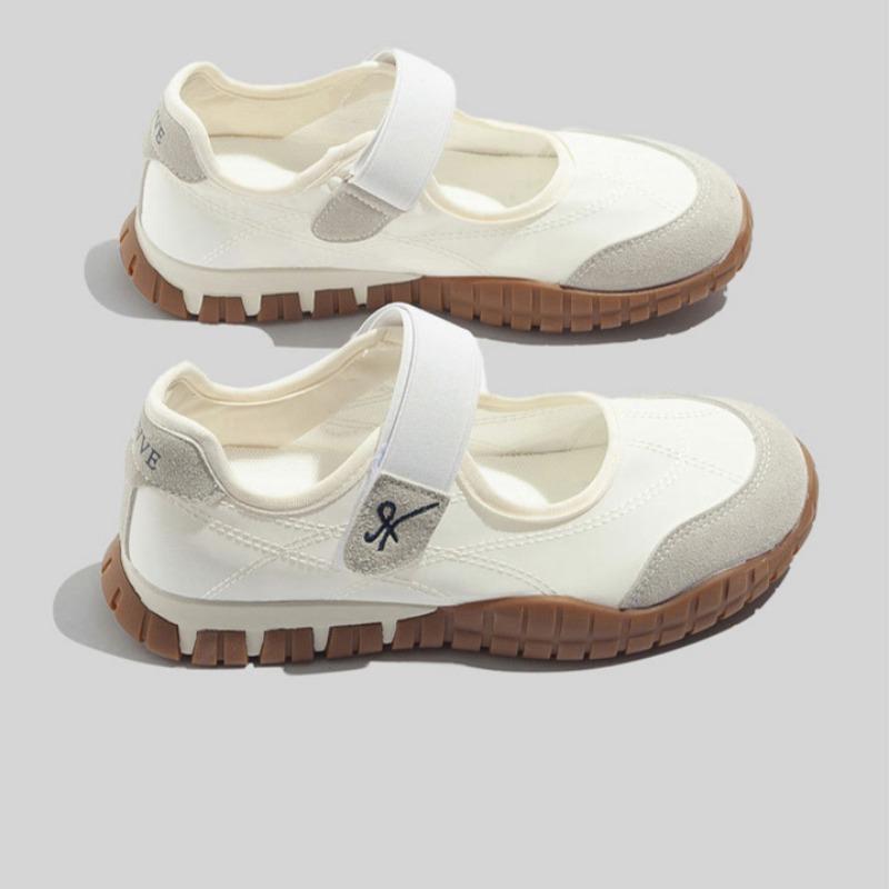 Velcro Casual Shoes Mary Jane Sneakers Soft Sole White Shoes Fashion Women's Shoes