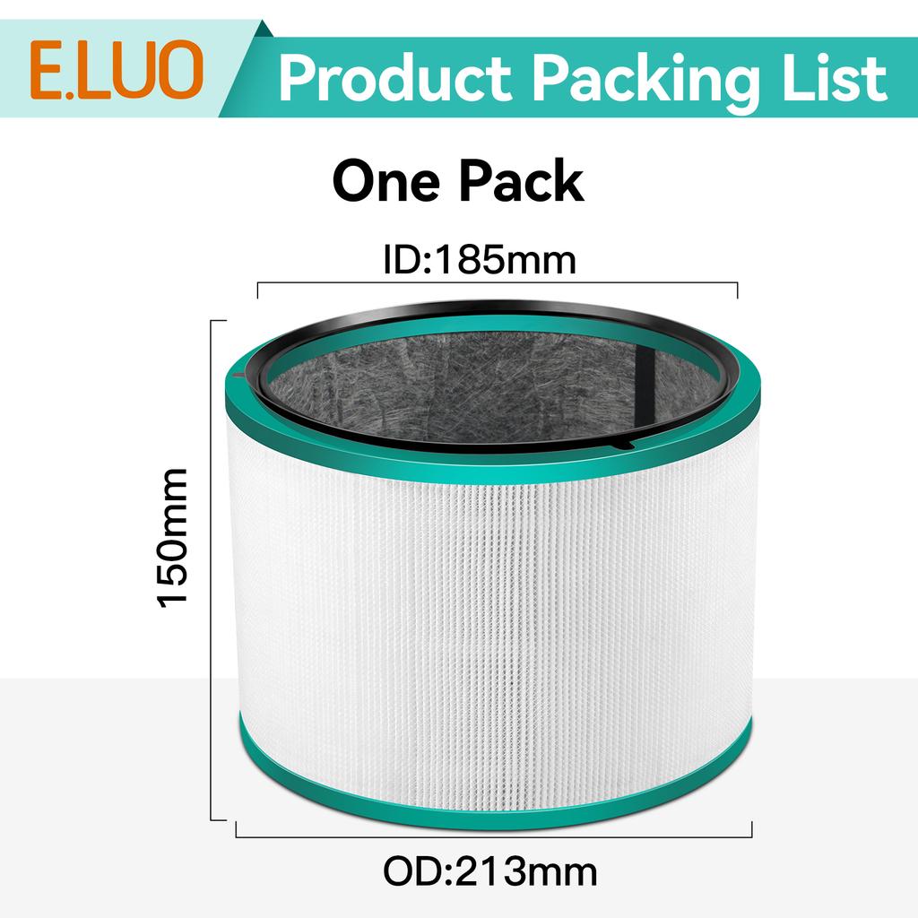 2 Pack HP01 HP02 HEPA Filter Replacement Compatible with Dyson HP01 HP02 DP01 DP02 Desk Purifiers, Replaces Part Dyson Pure Cool