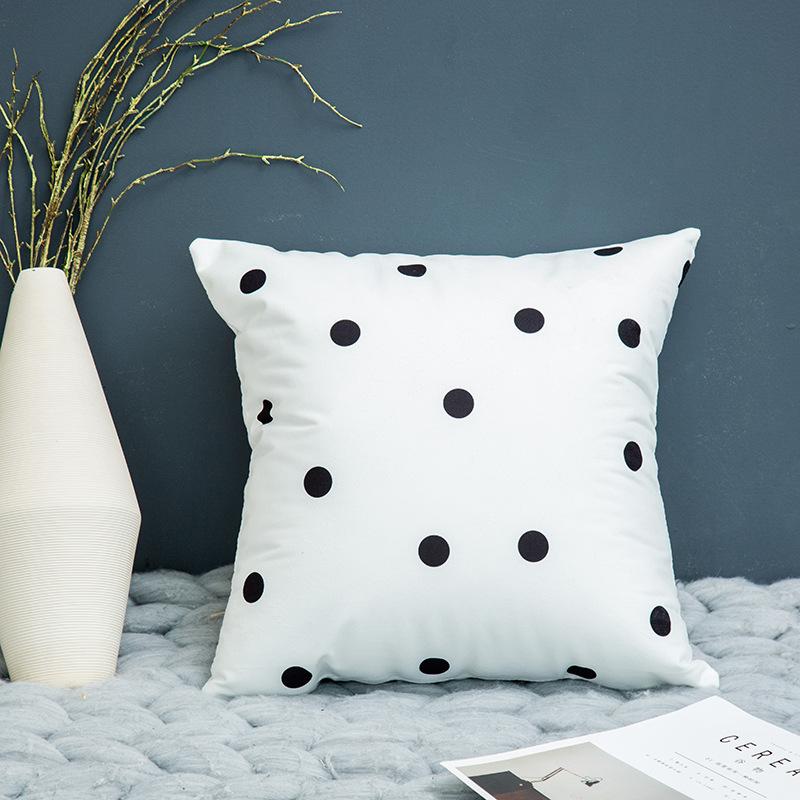 Nordic Throw Pillow Cover Plush Black and White Geometric Striped Simple Pillow Cover Sofa Cushion Cover