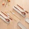 Picnic With Box Wooden Chopsticks Spoon Set Reusable Natural Wood Portable Tableware Portable Case Cutlery Set Adults/Students