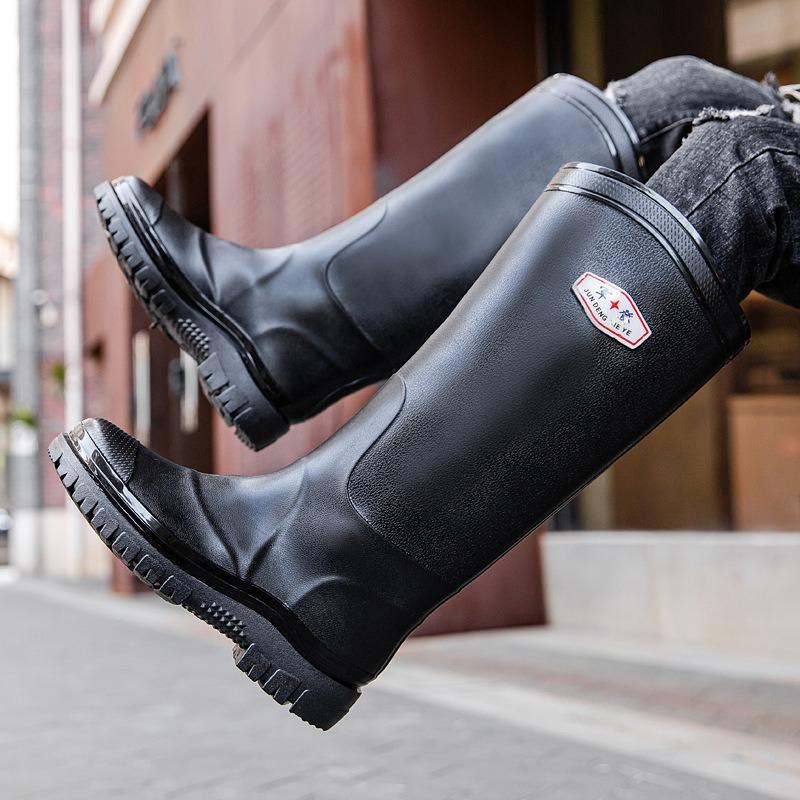 

Очень высокие сапоги мужские дождевые обувь размер 36-45 мужские и женские резиновые сапоги обувь для ходьбы по воде цельные нескользящие водные туфли резиновая обувь галоши 45