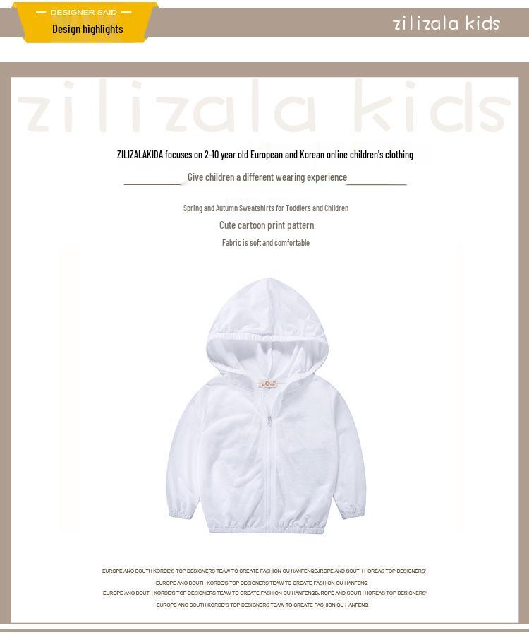 Betop Kids' Korean Style Cartoon Hooded Sun Protection Jacket