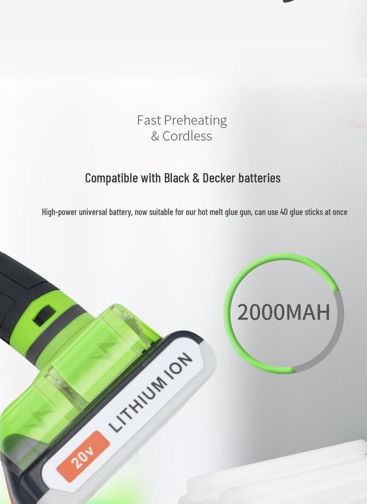 Cordless Hot Melt Glue Gun with Wireless Charging and 11M Glue Sticks