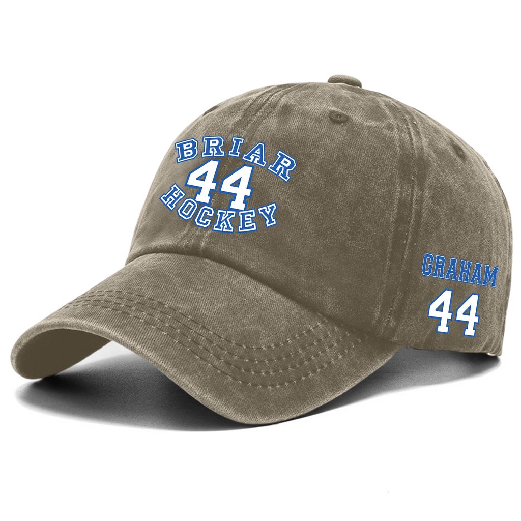 Vintage Washed Cotton Baseball Cap Soft Top Adjustable Fit Embroidered Number and Letter Design Classic Style Hat for Everyday Wear
