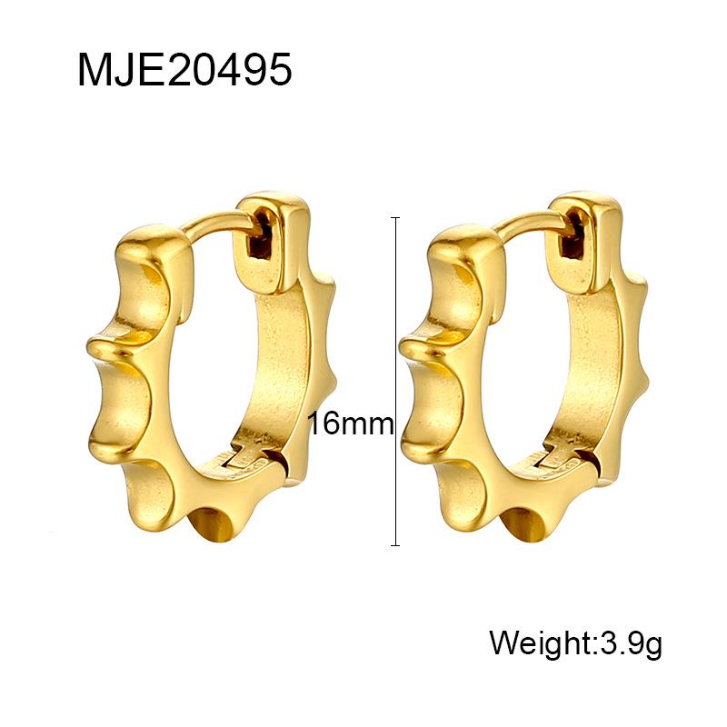 

2023 Minimalist Gear-Shaped Stainless Steel Earrings: High-End, Unique, and Stylish 18K золотой