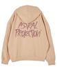 Astral Projection Graffiti Lettering Oversized Drop Shoulder Hoodie_Peach