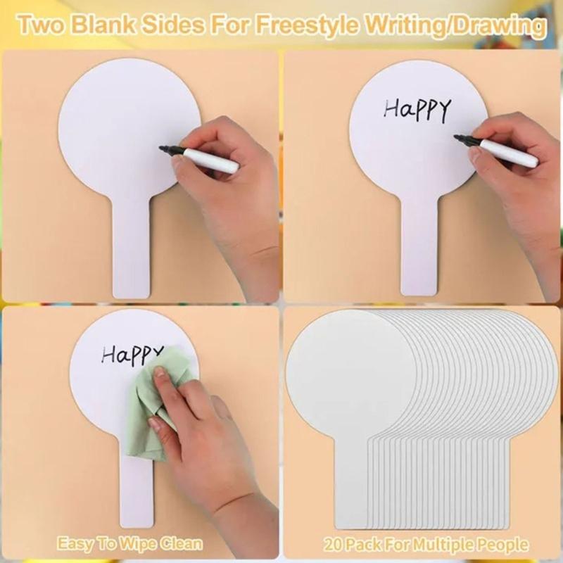 10 Stück Handheld Antwortpaddel Doppelseitige Abwischbare Paddel Kleine Papier Whiteboards Schild Auktionspaddel für Klassenzimmer